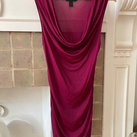 Banana Republic deep magenta silky soft viscose sleeveless top with cowl neck - Picture 1 of 5